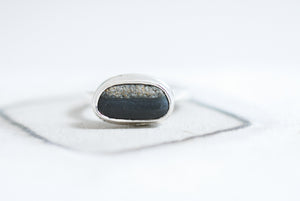 Unique Black-brown stone Silver ring (Sold)