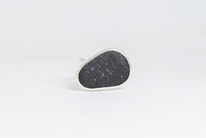 Shimmering black seaside stone ring.