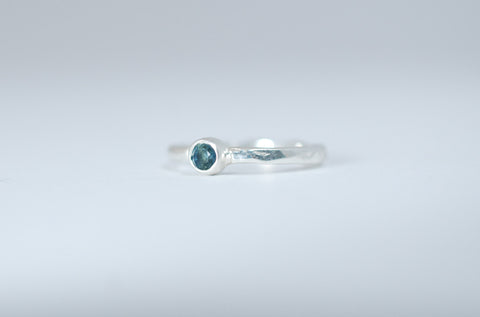 Blue sapphire stacking ring. Designer jewellery.