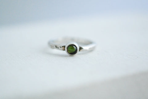 Green Tourmaline silver ring