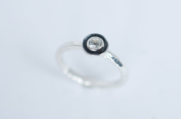 Topaz silver ring. Handmade silver stacking ring
