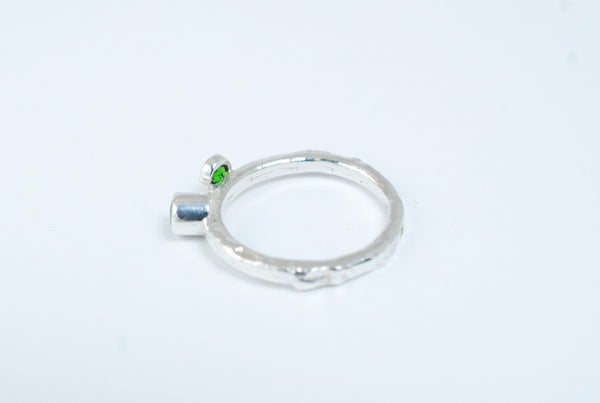 Two green stone designer ring
