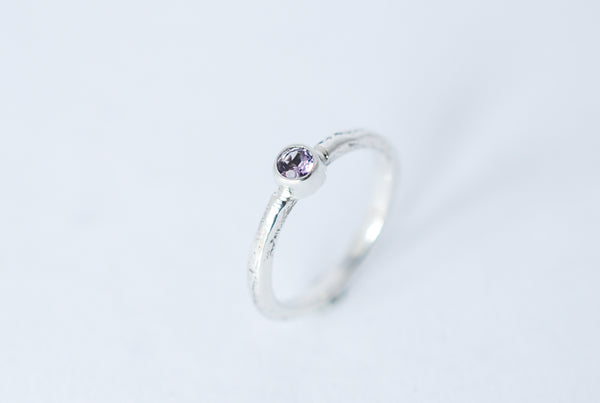 Amethyst stacking silver ring. Colourfull jewellery
