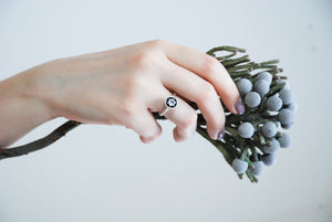 Silver and gold handmade rings made with raw, semi-precious and precious stones: black raw stone, topaz, tourmaline, diamond, ruby, sapphire, amethyst, aquamarine, chalcedony, etc.