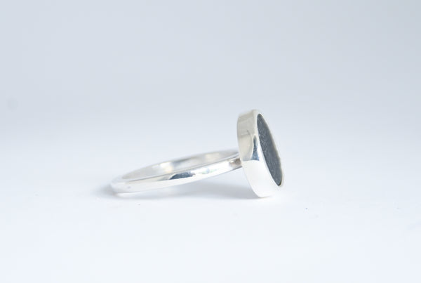 Shimmering seaside stone ring.