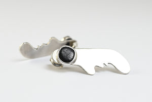 nature collection black seashore stone silver handmade jewellery