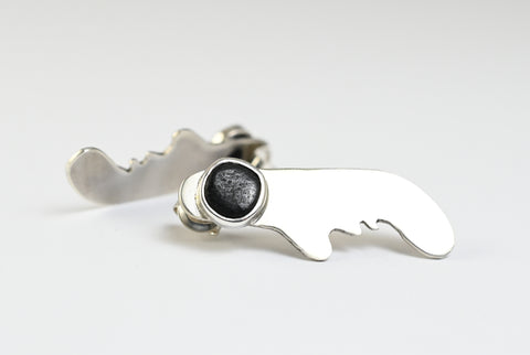 nature collection black seashore stone silver handmade jewellery