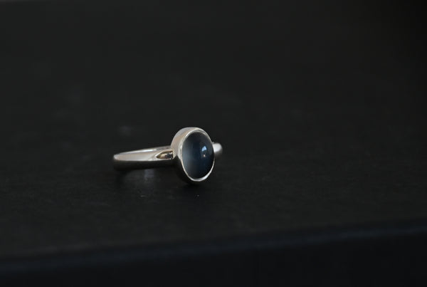 Silver ring with moonstone