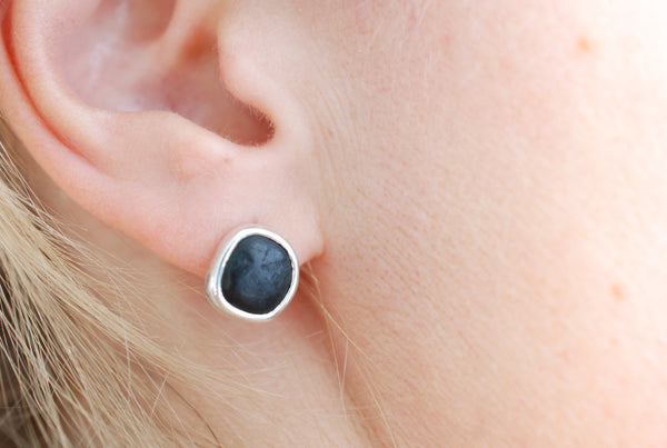Black stud earrings