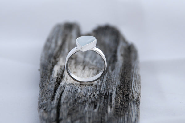Aquamarine Pear Bezel Sterling Silver ring
