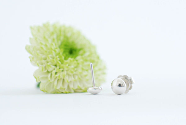 Silver stud earrings. Handmade jewelry