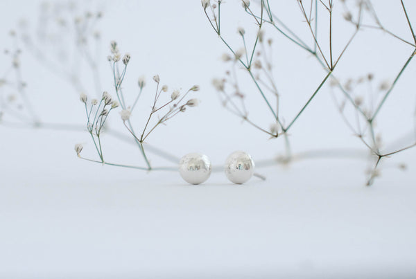 Silver stud earrings. Handmade jewelry
