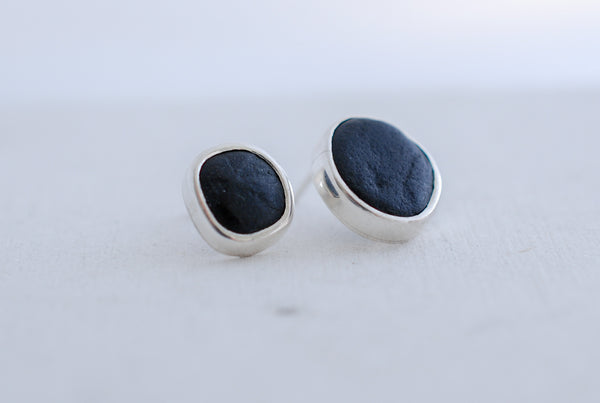 Black stud earrings