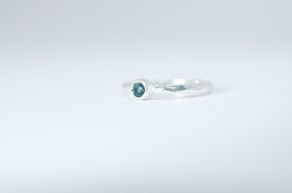 Blue sapphire stacking ring. Designer jewellery.