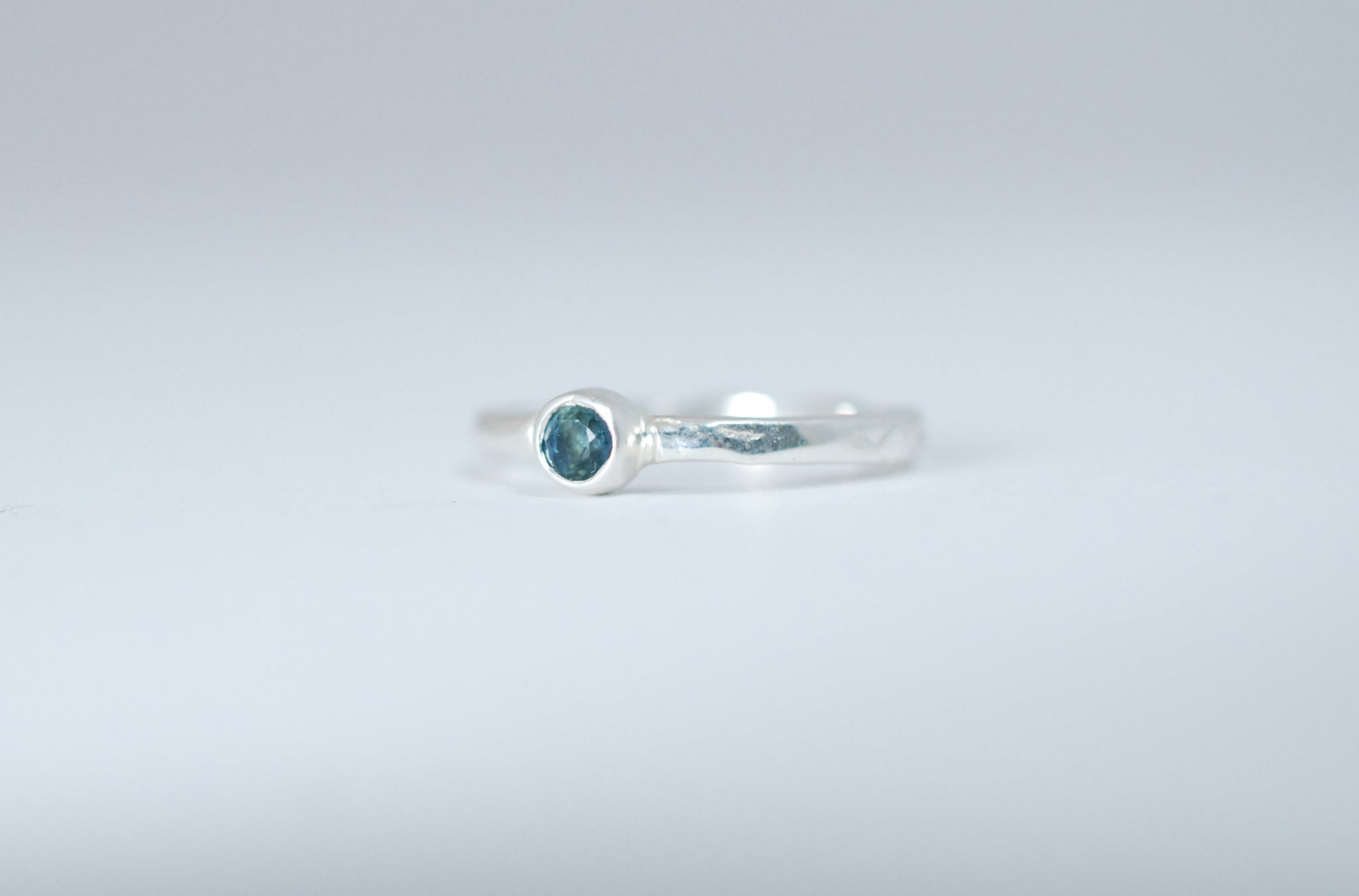Blue sapphire stacking ring. Designer jewellery.
