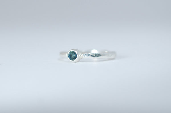 Blue sapphire stacking ring. Designer jewellery.