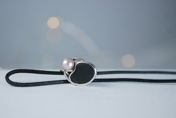 Creative jewellery. Silver necklace.