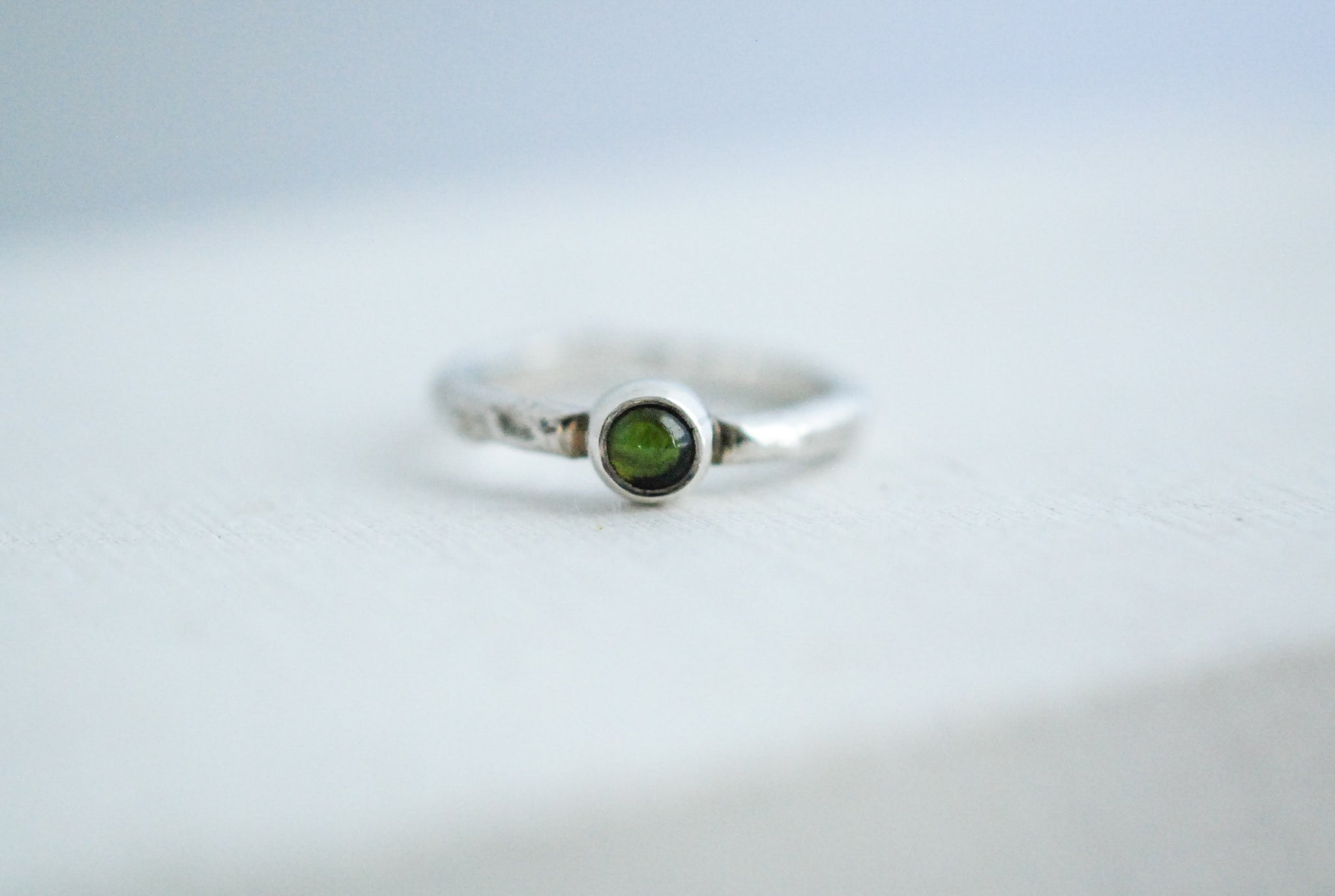 Green Tourmaline silver ring