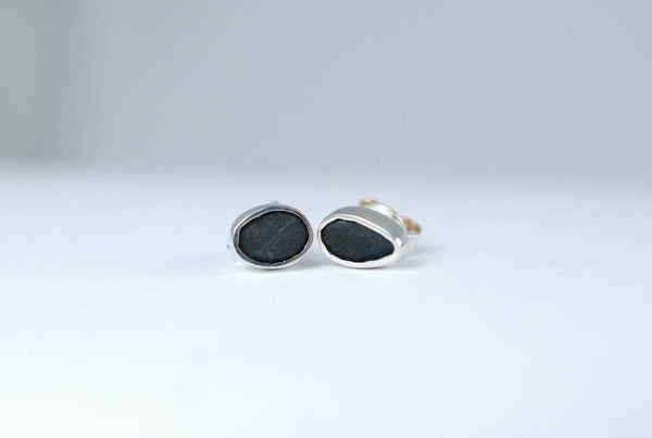 Handmade silver stud earrings