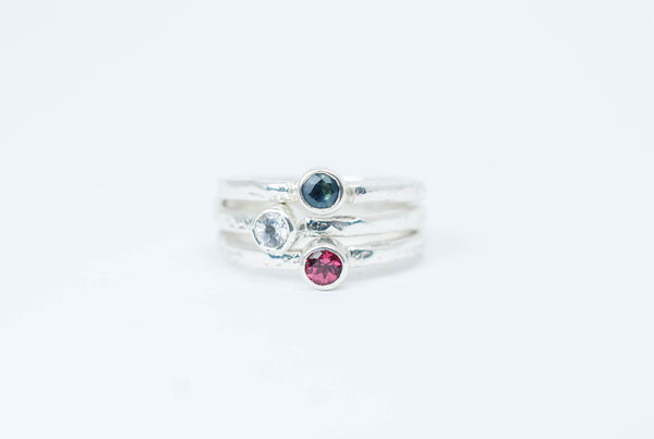 Handmade silver stacking rings set