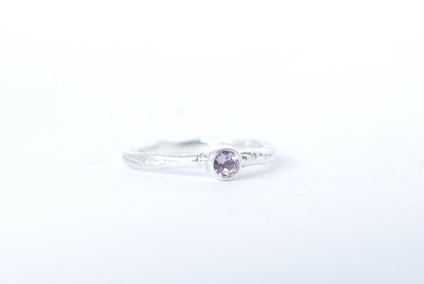 Colourfull jewellery. Stacking rings. Amethyst gemstone.