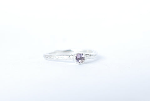 Colourfull jewellery. Stacking rings. Amethyst gemstone.