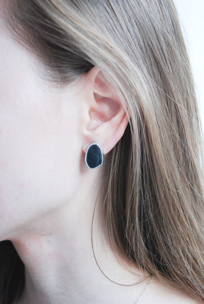 Raw stone earrings. Designer jewellery.