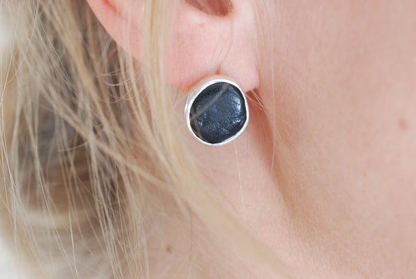 Black stud earrings