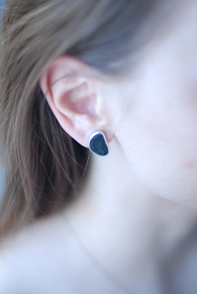 Raw stone earrings. Designer jewellery.
