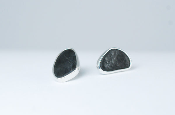 Raw stone earrings. Designer jewellery.