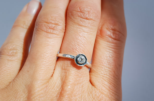 Topaz silver ring. Jewellery design.